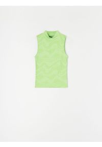 Sinsay - Prążkowana bluzka bez rękawów z półgolfem - wielobarwny. Materiał: prążkowany. Długość rękawa: bez rękawów #1