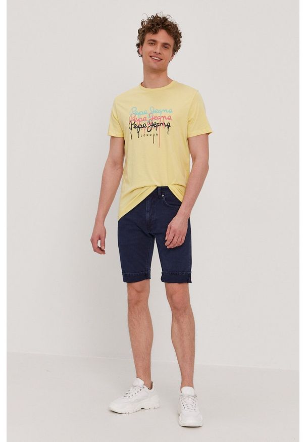 Pepe Jeans - Szorty jeansowe Stanley. Okazja: na co dzień. Kolor: niebieski. Styl: casual