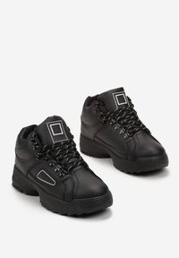 Born2be - Czarne Sneakersy na Platformie Aonari. Kolor: czarny. Obcas: na platformie #4