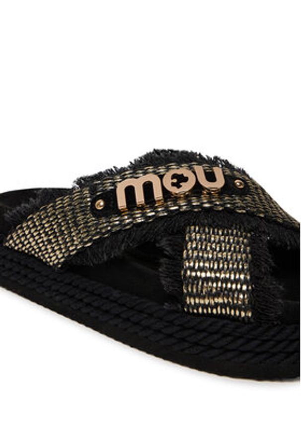 Mou Klapki Criss-cross MU.SW451009K Czarny. Kolor: czarny. Materiał: syntetyk