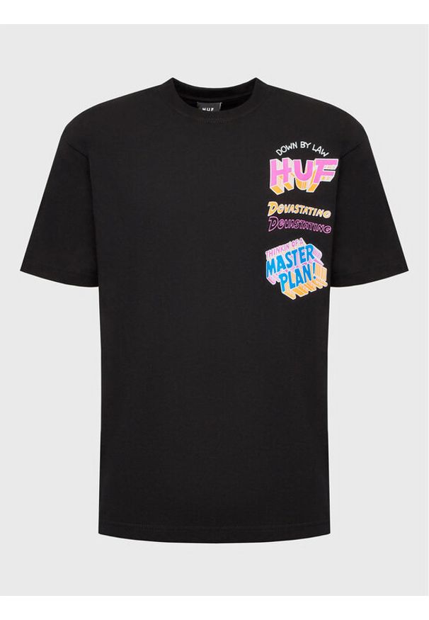 HUF T-Shirt Master Plan TS01942 Czarny Regular Fit. Kolor: czarny. Materiał: bawełna
