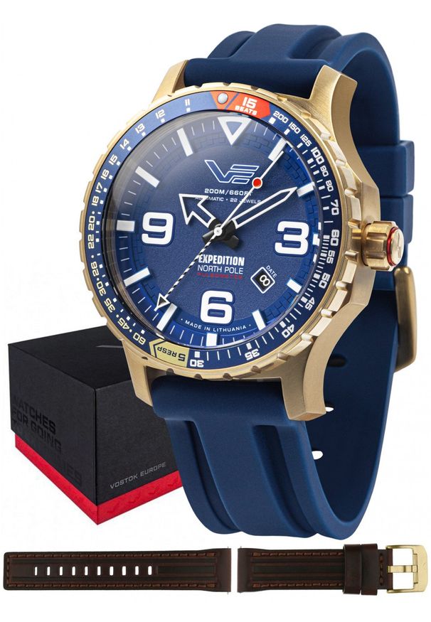 Zegarek męski Vostok Europe YN55-597B730S niebieski. Kolor: niebieski