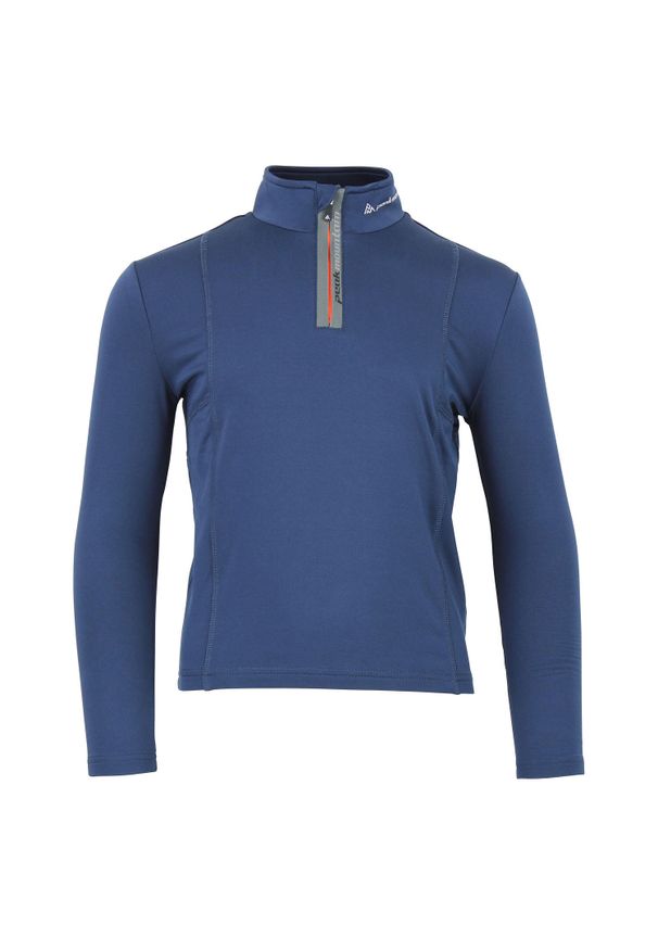PEAK MOUNTAIN - T-shirt pierwsza warstwa z suwakiem dla dzieci Peak Mountain Ecanevi. Kolor: szary, niebieski, wielokolorowy. Materiał: skóra. Sport: turystyka piesza