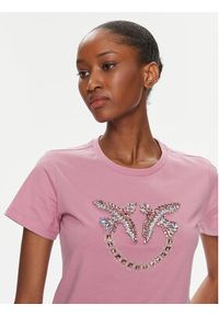 Pinko T-Shirt Quentin 100535 A1R7 Różowy Regular Fit. Kolor: różowy. Materiał: bawełna #3