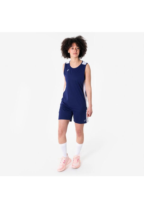 KIPSTA - Koszulka do koszykówki bez rękawów unisex Tank 100. Kolor: biały, niebieski, wielokolorowy. Materiał: poliester, materiał. Długość rękawa: bez rękawów. Sport: koszykówka