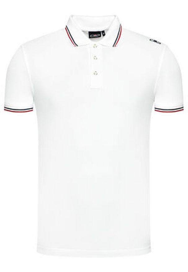 CMP Polo 39D8367 Biały Regular Fit. Typ kołnierza: polo. Kolor: biały. Materiał: bawełna