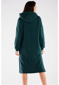 Infinite You - Bluzowa sukienka z kapturem bawełna premium zielona. Typ kołnierza: kaptur. Kolor: czarny, zielony. Materiał: bawełna. Długość: maxi #5