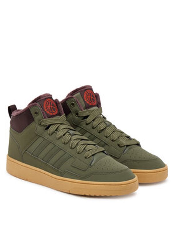 Adidas - adidas Sneakersy Rapid Court Mid Winterized JR0184 Zielony. Kolor: zielony. Materiał: skóra
