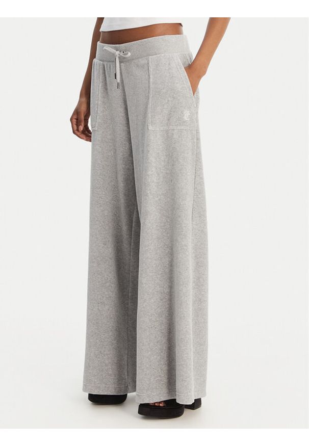 Juicy Couture Spodnie dresowe Yuka JCBBJ225803 Szary Wide Leg. Kolor: szary. Materiał: bawełna
