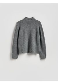 Reserved - Sweter z niskim golfem - szary. Typ kołnierza: golf. Kolor: szary. Materiał: dzianina, wełna