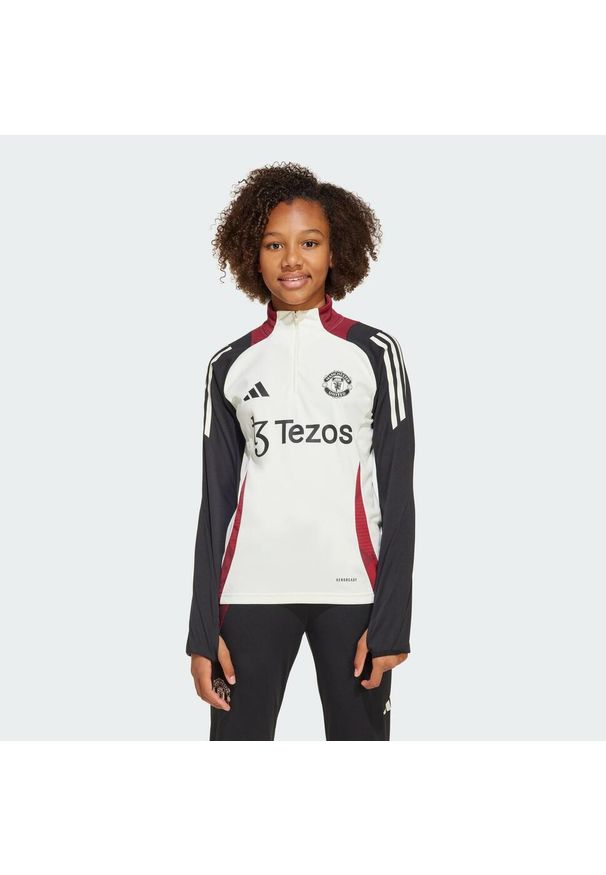 Adidas - Bluza Manchester United Tiro 24 Training Kids. Kolor: czarny, biały, wielokolorowy. Materiał: materiał, dresówka. Sport: piłka nożna