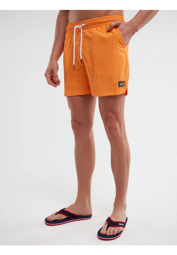 Big-Star - Szorty kąpielowe męskie pomaraŅczowe Rafansisos 701. Kolor: pomarańczowy. Wzór: aplikacja