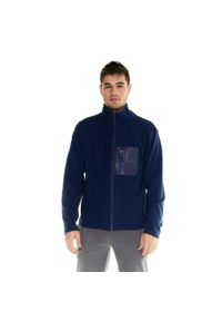 LEONE 1947 APPAREL - Męski sweter Leone ze stójką i zamkiem błyskawicznym w stylu Lifestyle. Typ kołnierza: kołnierzyk stójkowy. Kolor: niebieski. Materiał: tkanina. Styl: sportowy