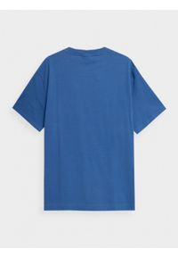 outhorn - T-shirt oversize z nadrukiem męski - niebieski. Okazja: na co dzień. Kolor: niebieski. Materiał: bawełna, dzianina. Wzór: nadruk. Styl: casual #7