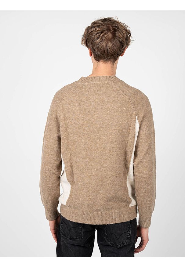 Pepe Jeans Sweter "Monroi" | PM702273 | Monroi | Mężczyzna | Piaskowy, Beżowy. Okazja: na co dzień. Kolor: beżowy. Materiał: akryl, poliamid, poliester. Styl: casual