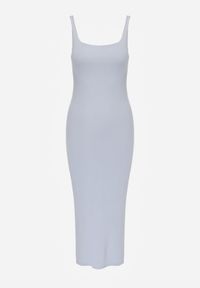 Renee - Niebieska Wiskozowa Sukienka Bodycon na Szerokich Ramiączkach Amadina. Kolor: niebieski. Materiał: wiskoza. Długość rękawa: na ramiączkach. Wzór: gładki. Typ sukienki: bodycon #5