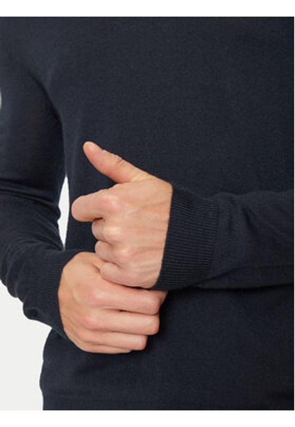 Sisley Sweter 11BAS300J Granatowy Regular Fit. Kolor: niebieski. Materiał: syntetyk