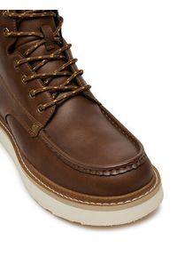 Jack & Jones - Jack&Jones Trapery Jfwarchway Pu Moc Boot Lace-Up Boots 12257971 Brązowy. Kolor: brązowy. Materiał: skóra #2