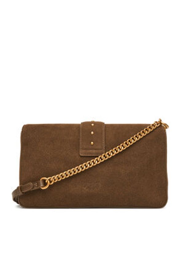 Pinko - PINKO Torebka Love One Classic Slouchy Fl PE 25 PLTT 104524 A2CC Khaki. Kolor: brązowy. Materiał: skórzane, zamszowe