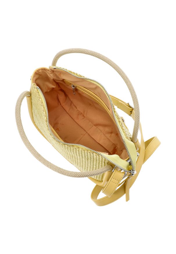 Żółta Torebka Pepe Moll Stylowy Kuferek Damski. Kolor: żółty. Sezon: lato. Styl: elegancki. Rodzaj torebki: na ramię