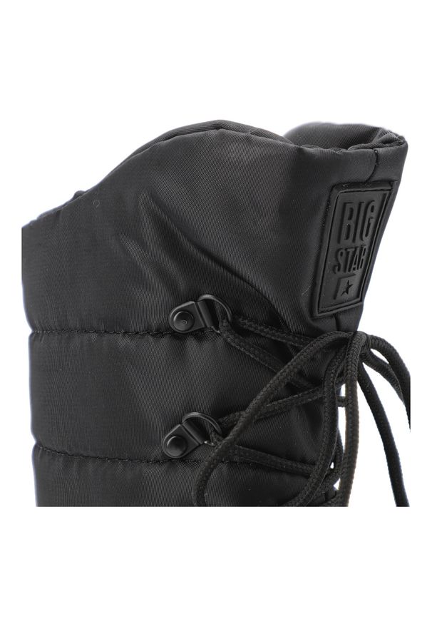 Big-Star - Czarne Śniegowce Big Star Ocieplane Obuwie Damskie. Okazja: na co dzień, na spacer. Kolor: czarny. Materiał: materiał, puch. Szerokość cholewki: normalna. Sezon: zima. Styl: klasyczny, casual