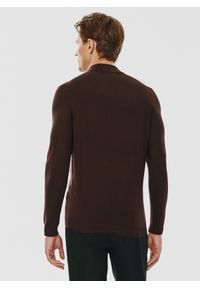 Pako Lorente - PAKO LORENTE – Brązowy gładki półgolf męski. Kolor: czarny, brązowy, niebieski. Materiał: wiskoza, nylon. Wzór: gładki. Sezon: jesień