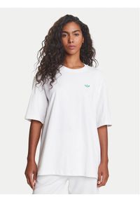 Adidas - adidas T-Shirt Retro Tennis Boyfriend JW0226 Biały Oversize. Kolor: biały. Materiał: bawełna. Styl: retro
