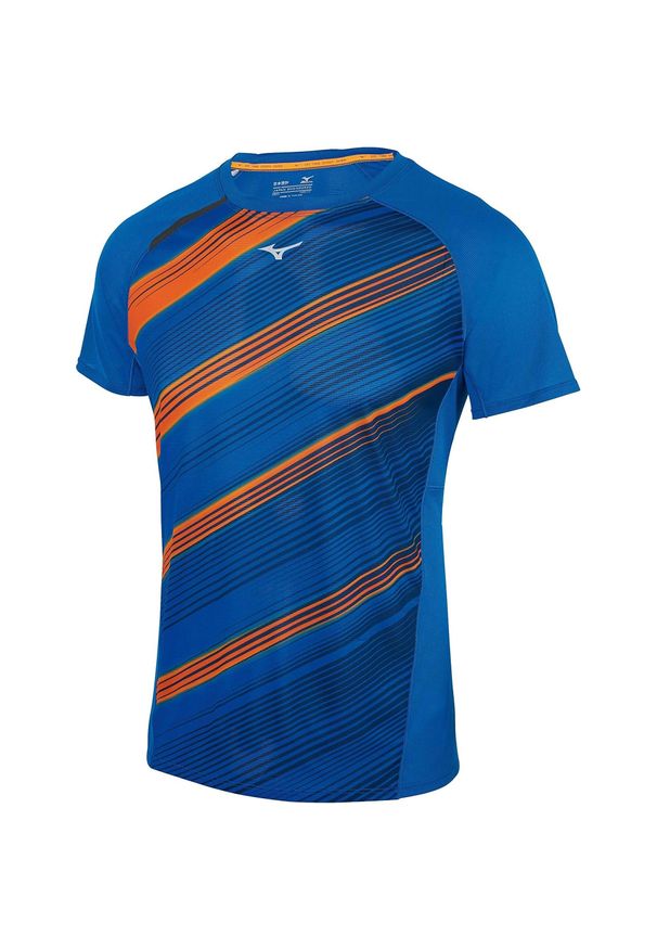 Mizuno - T-shirt Męski Premium Aero. Kolor: niebieski. Sport: turystyka piesza