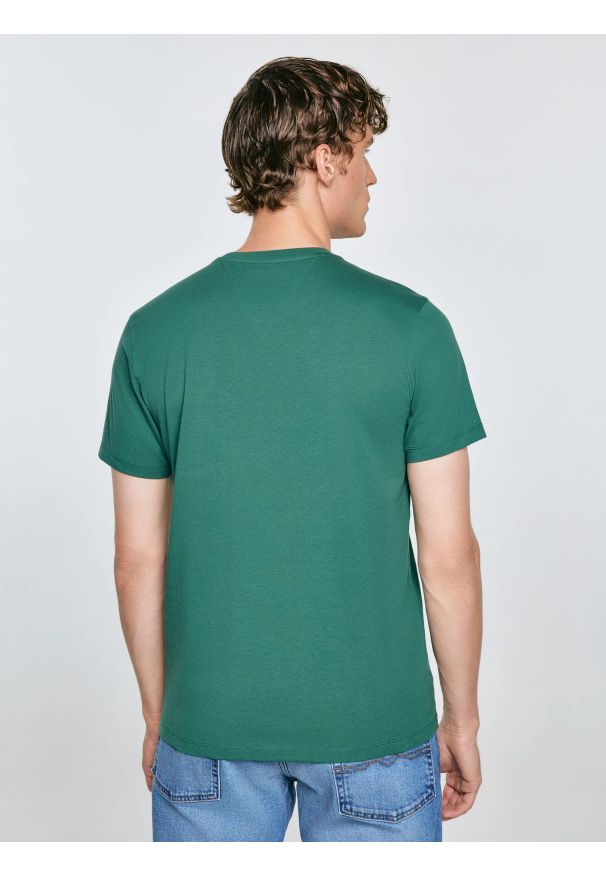 Big-Star - Koszulka męska z kieszonką zielona Carbon 304. Kolor: zielony. Materiał: materiał, jeans, bawełna. Wzór: aplikacja