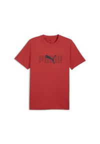 Puma - Męska koszulka Essentials Logo Lab PUMA Red Fire. Kolor: czerwony. Materiał: guma. Wzór: nadruk
