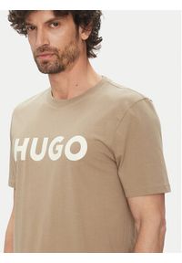 Hugo - HUGO T-Shirt Dulivio 50467556 Beżowy Regular Fit. Kolor: beżowy. Materiał: bawełna #4