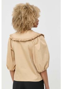 Notes du Nord koszula damska kolor beżowy relaxed z kołnierzykiem klasycznym. Typ kołnierza: kołnierzyk klasyczny. Kolor: beżowy. Długość rękawa: krótki rękaw. Długość: krótkie. Styl: klasyczny #5