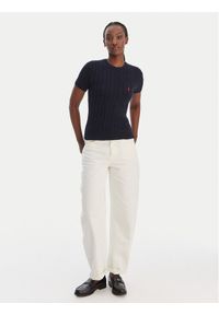 Polo Ralph Lauren Sweter 211971873006 Granatowy Slim Fit. Typ kołnierza: polo. Kolor: niebieski. Materiał: bawełna #1