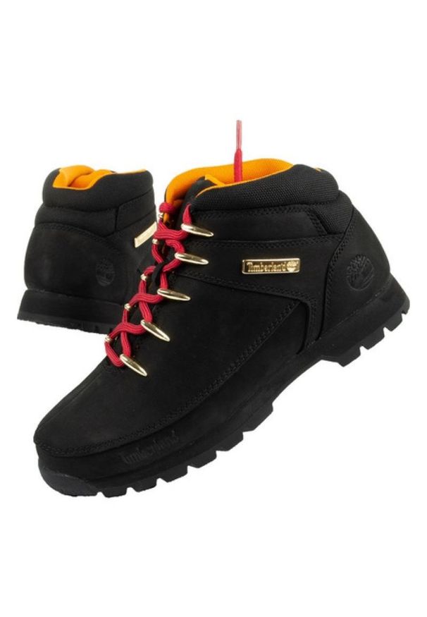 Buty Timberland Euro Sprint M TB0A2GG3763 czarne. Zapięcie: sznurówki. Kolor: czarny. Materiał: guma, skóra, tkanina, materiał, tworzywo sztuczne. Szerokość cholewki: normalna. Sport: bieganie