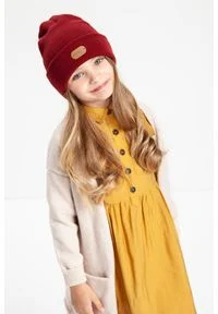 Modna czapka dziecięca smerfetka PaMaMi - Bordowy. Kolor: czerwony. Materiał: akryl #2
