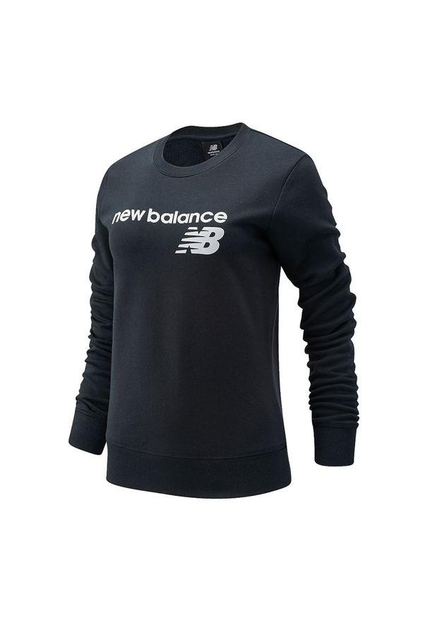 Bluza New Balance WT03811BK - czarna. Kolor: czarny. Materiał: tkanina, bawełna. Styl: sportowy, klasyczny