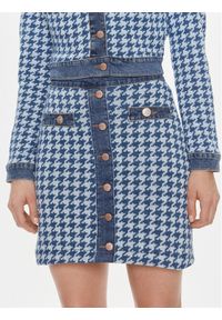 Guess Spódnica mini Tweed W4RD93 D59L1 Niebieski Regular Fit. Kolor: niebieski. Materiał: bawełna #1