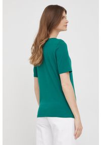 TOMMY HILFIGER - Tommy Hilfiger t-shirt bawełniany kolor zielony. Kolor: zielony. Materiał: bawełna. Długość rękawa: krótki rękaw. Długość: krótkie. Wzór: nadruk #4