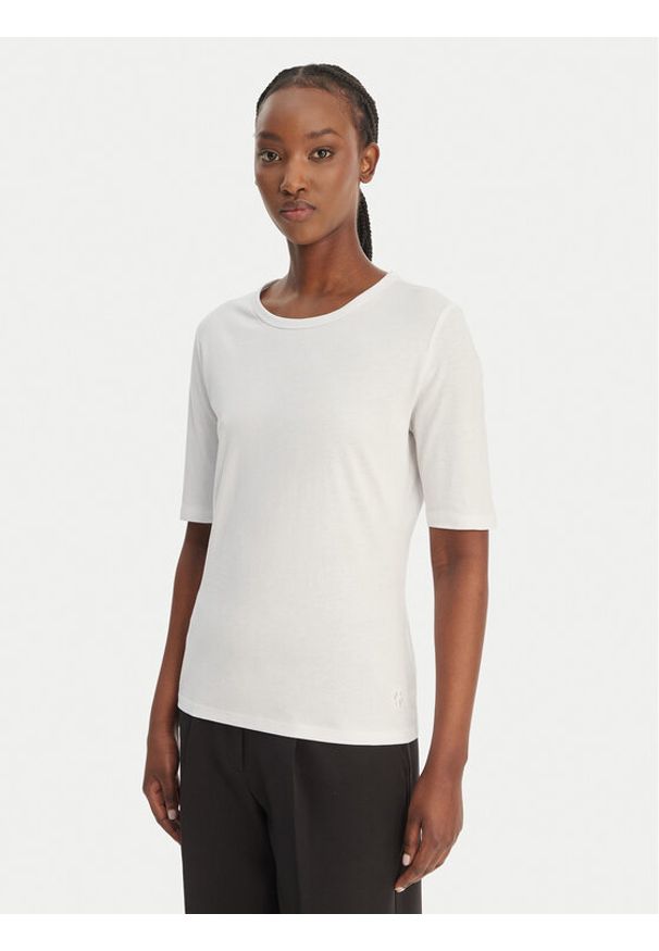 BOSS T-Shirt Evyta 50561508 Biały Slim Fit. Kolor: biały. Materiał: bawełna