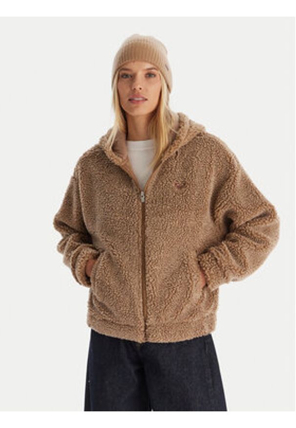 Roxy Polar City Track Brązowy Regular Fit. Kolor: brązowy. Materiał: syntetyk