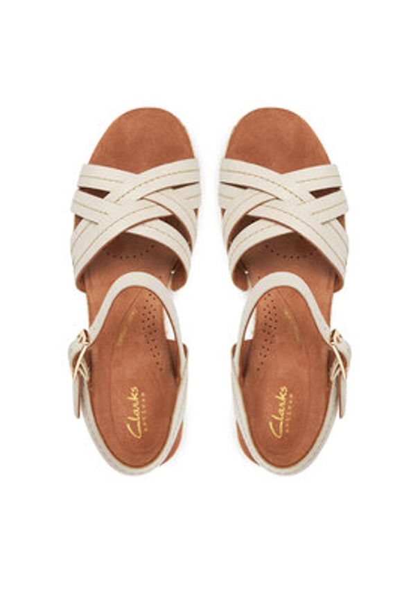Clarks Espadryle Sabina Strap 26181464 Écru. Kolor: kremowy. Materiał: skóra