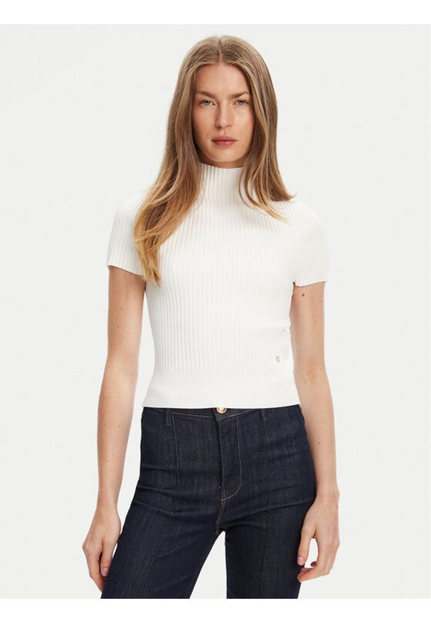 Guess Sweter W5YR04 Z0040 Biały Regular Fit. Kolor: biały. Materiał: syntetyk