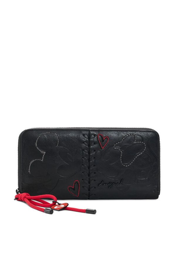 Desigual Portfel 26SAYP17 Czarny. Kolor: czarny. Materiał: skóra