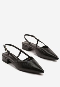 Renee - Czarne Sandały Vices Typu Slingback Nilessea. Okazja: na spotkanie biznesowe. Nosek buta: szpiczasty. Zapięcie: sprzączka. Kolor: czarny. Sezon: lato. Obcas: na obcasie. Styl: klasyczny, elegancki, biznesowy. Wysokość obcasa: niski #2