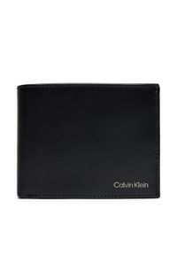Calvin Klein Duży Portfel Męski Ck Smooth Trifold 10Cc W/Coi K50K512078 Czarny. Kolor: czarny. Materiał: skóra