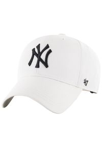 47 Brand - Czapka z daszkiem dziewczęca MLB New York Yankees Kids Cap. Kolor: biały. Materiał: akryl, wełna