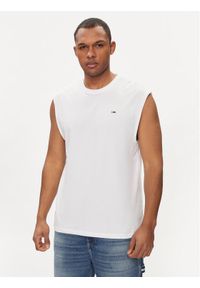 Tommy Jeans Tank top DM0DM18671 Biały Regular Fit. Kolor: biały. Materiał: bawełna