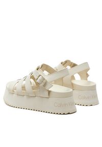 Calvin Klein Jeans Sandały Platform Buckle Rubber Mg Mtl YW0YW01513 Écru. Materiał: skóra. Obcas: na platformie #5