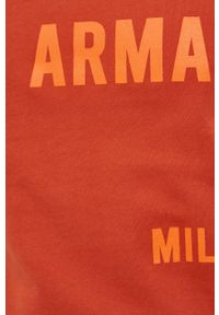 Armani Exchange bluza męska kolor pomarańczowy z kapturem z nadrukiem. Okazja: na co dzień. Typ kołnierza: kaptur. Kolor: pomarańczowy. Materiał: włókno. Wzór: nadruk. Styl: casual #4