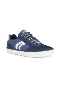 Geox buty dziecięce kolor granatowy. Nosek buta: okrągły. Zapięcie: sznurówki. Kolor: niebieski. Materiał: guma #7